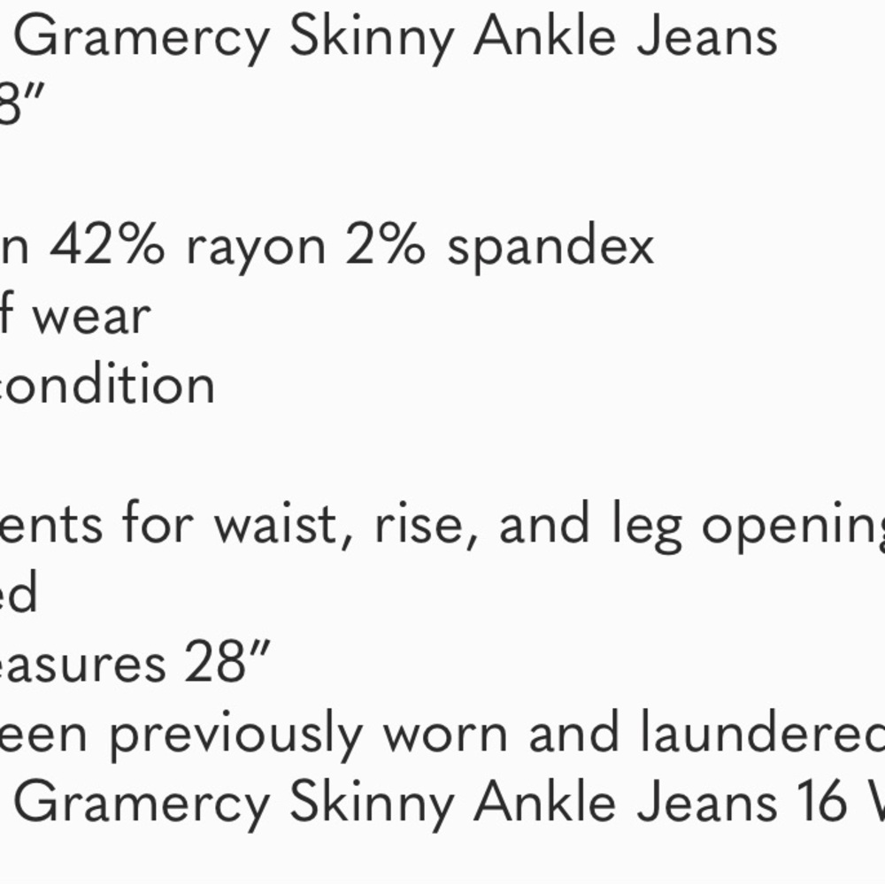 Nine West Gramercy Skinny Ankle Jeans 16 White - Picture 6 of 6